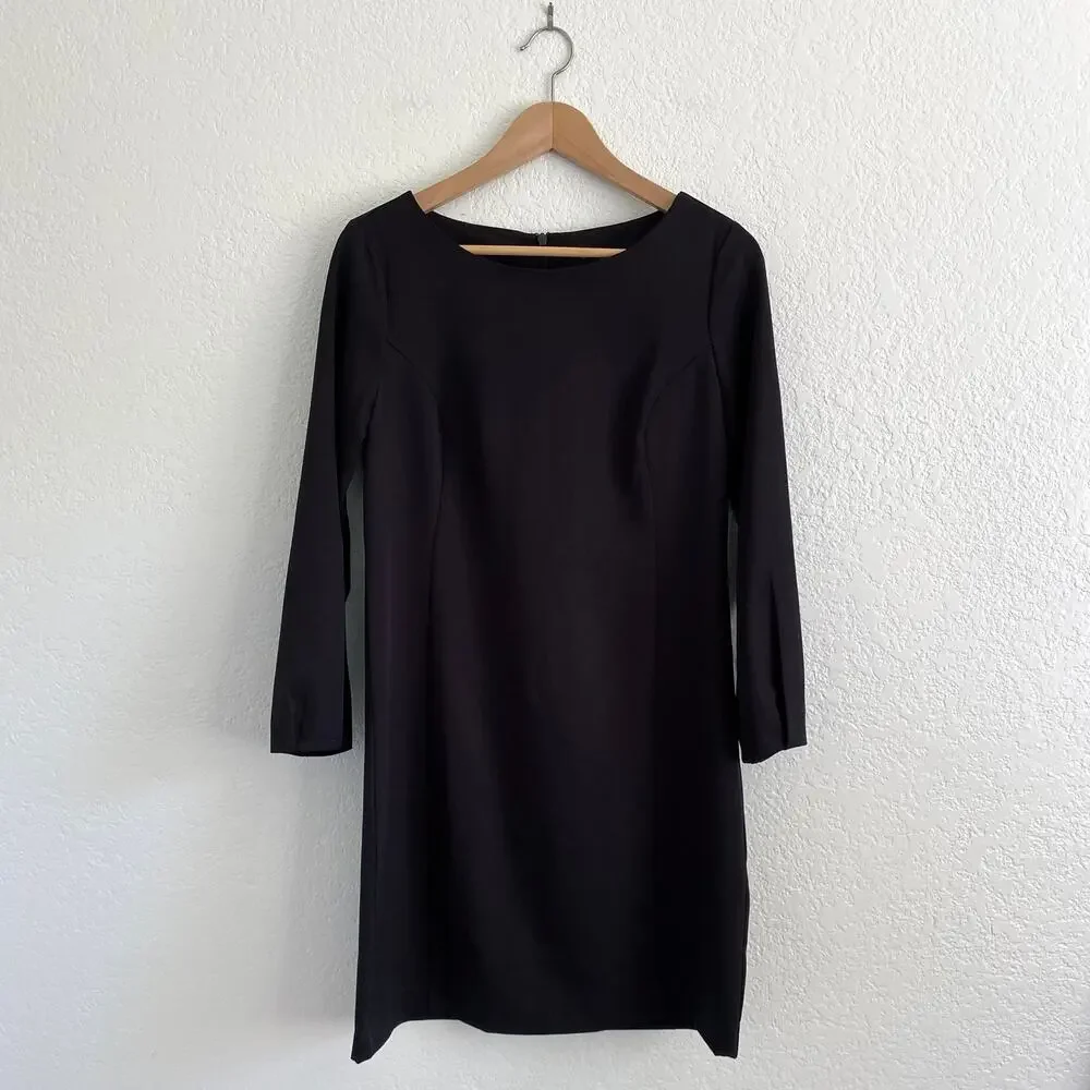 NWT Banana Republic Black Shift Mini Dress 3/4 Sleeves Pleated Cuff Size‎ 6